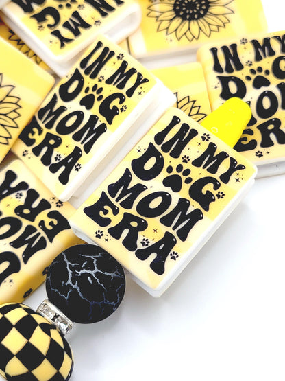 Dog Mom Era Book Silicone Focal Bead – Paw Print Journal Focal Bead (Set of 1 or 2)