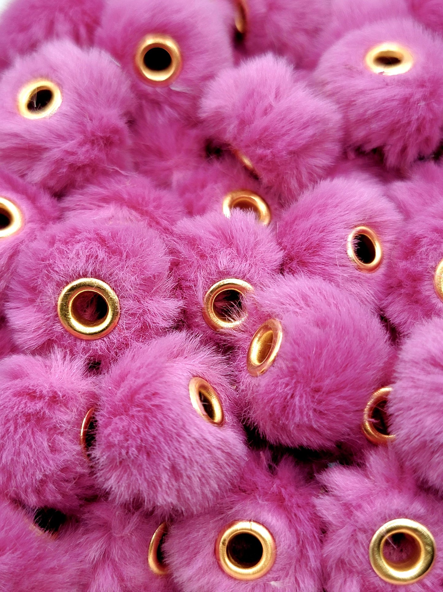 SET OF 10, Fuzzy Beads Spacer, Purple Pink Beads, Magenta Faux Fur Beads, Bead For Pen, Pom Pom Bead, Spacer Beads, Furry Pen Beads