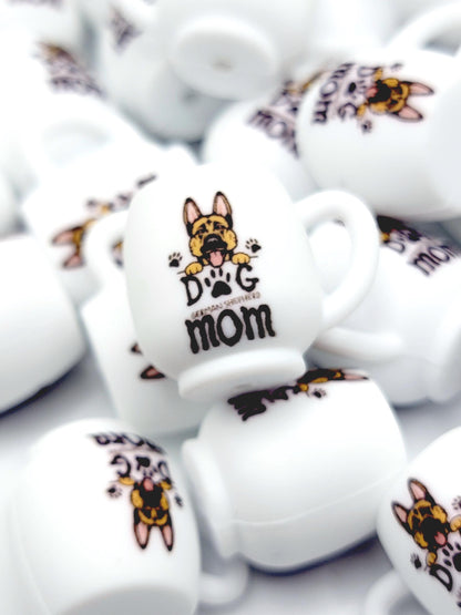 German Shepherd Dog Mom 3D Cup Silicone Focal Bead – Dog Lover Pen Bead (Set of 1, 2 or 5)