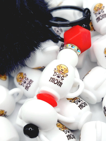 Golden Retriever Dog Mom 3D Cup Silicone Focal Bead – Dog Lover Pen Bead (Set of 1, 2 or 5)