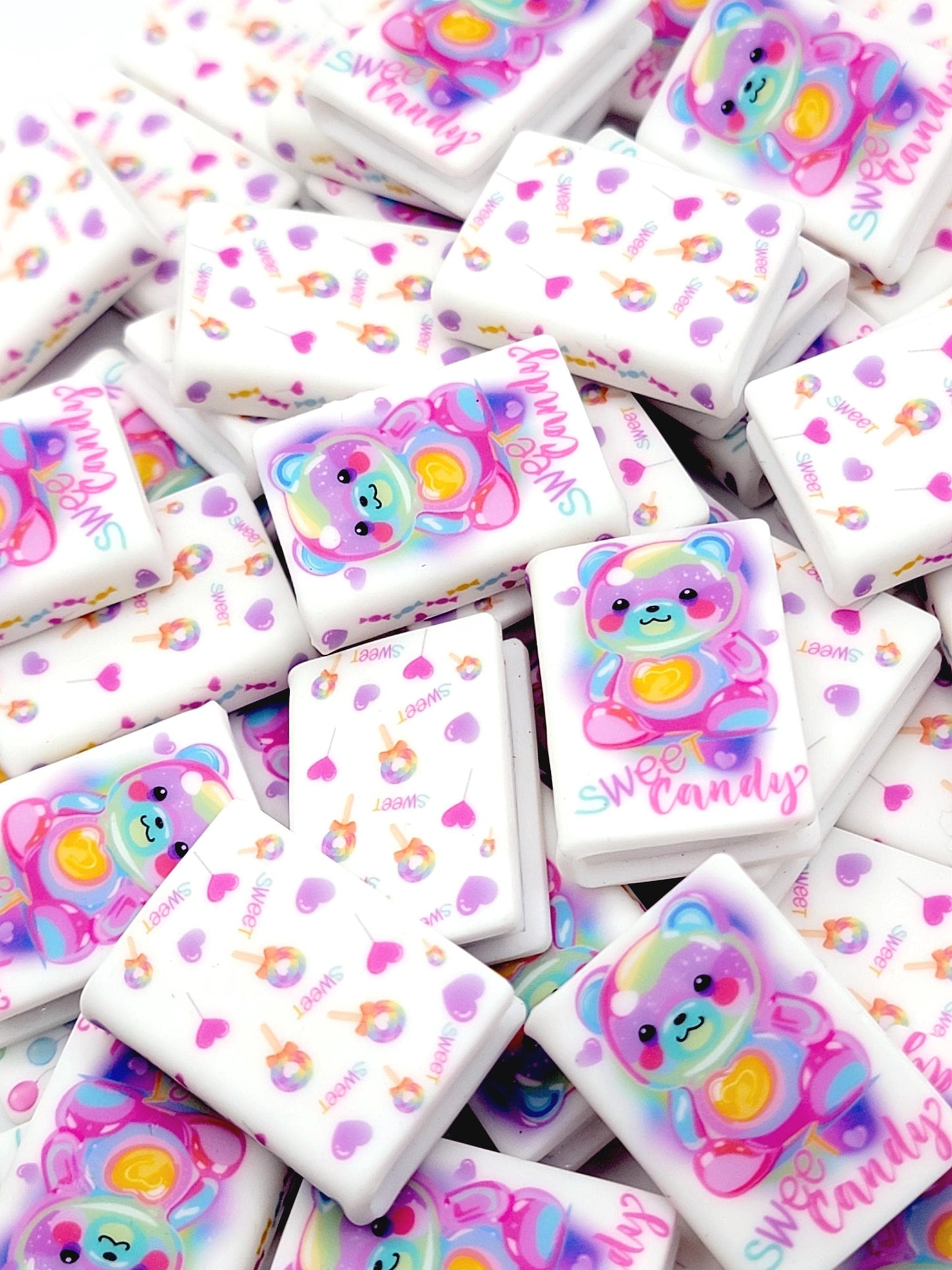 Candy Bear Silicone Book Focal Bead – Valentine’s Day Journal Pen Bead (Set of 1 or 2)