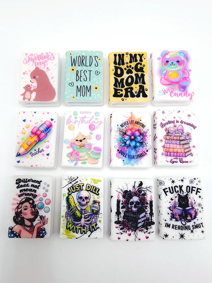 Dog Mom Era Book Silicone Focal Bead – Paw Print Journal Focal Bead (Set of 1 or 2)