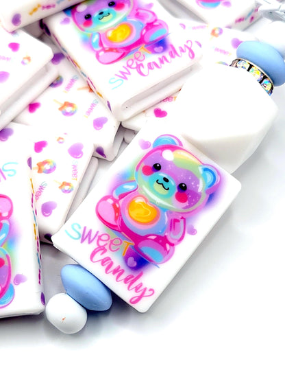Candy Bear Silicone Book Focal Bead – Valentine’s Day Journal Pen Bead (Set of 1 or 2)