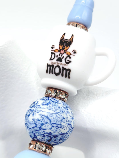 Dobermann Dog Mom 3D Cup Silicone Focal Bead – Dog Lover Pen Bead (Set of 1, 2 or 5)