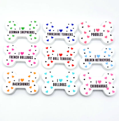 I Love Boxers Dog Bone Silicone Focal Bead – Dog Mom DIY Pen & Keychain Bead (Set of 2)