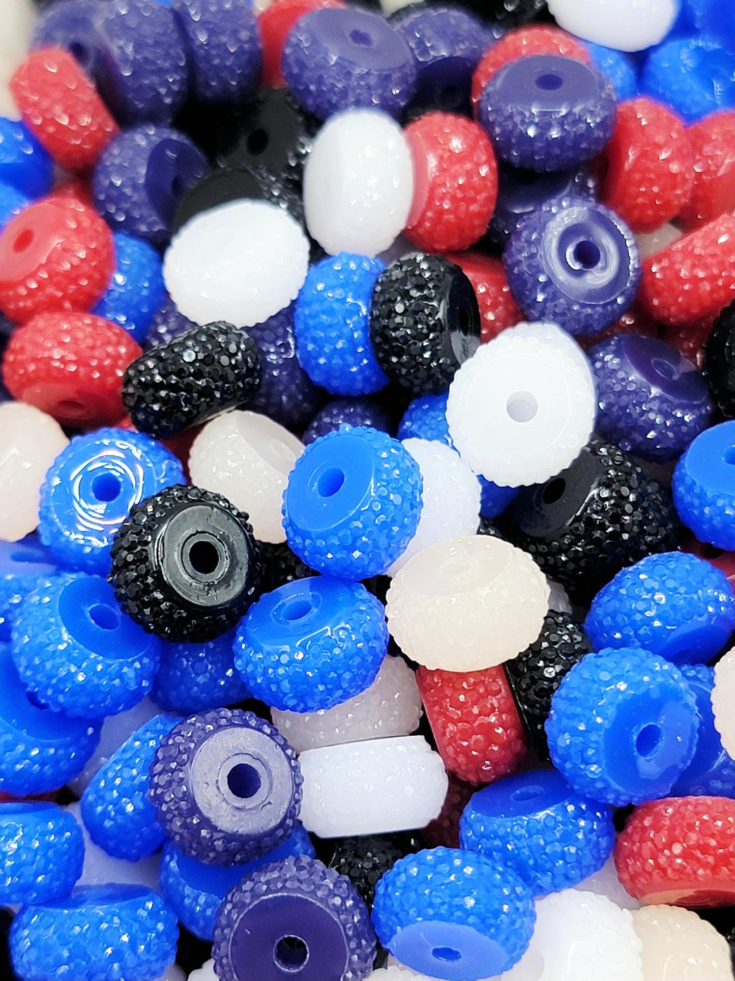 12mm Americana Mix Acrylic Gasket Spacer Beads – Pack of 20