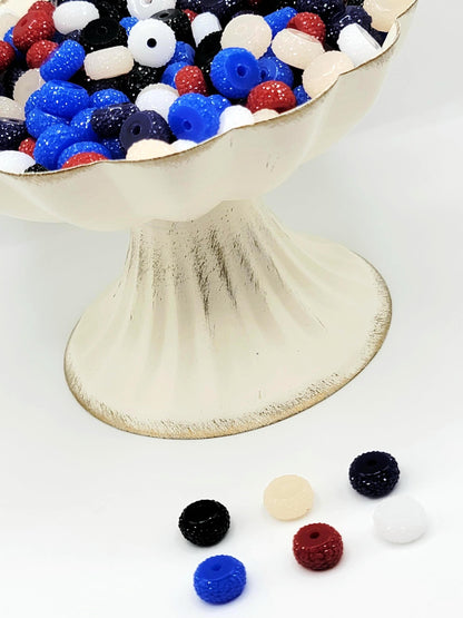 12mm Americana Mix Acrylic Gasket Spacer Beads – Pack of 20