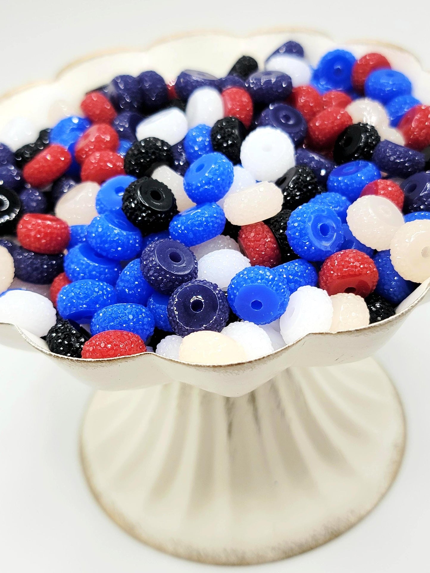 12mm Americana Mix Acrylic Gasket Spacer Beads – Pack of 20