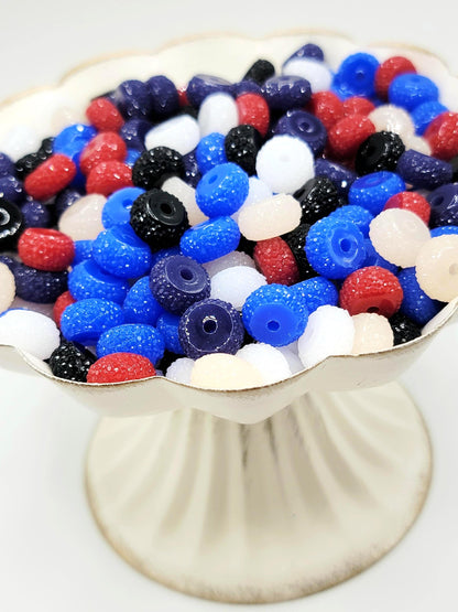 12mm Americana Mix Acrylic Gasket Spacer Beads – Pack of 20