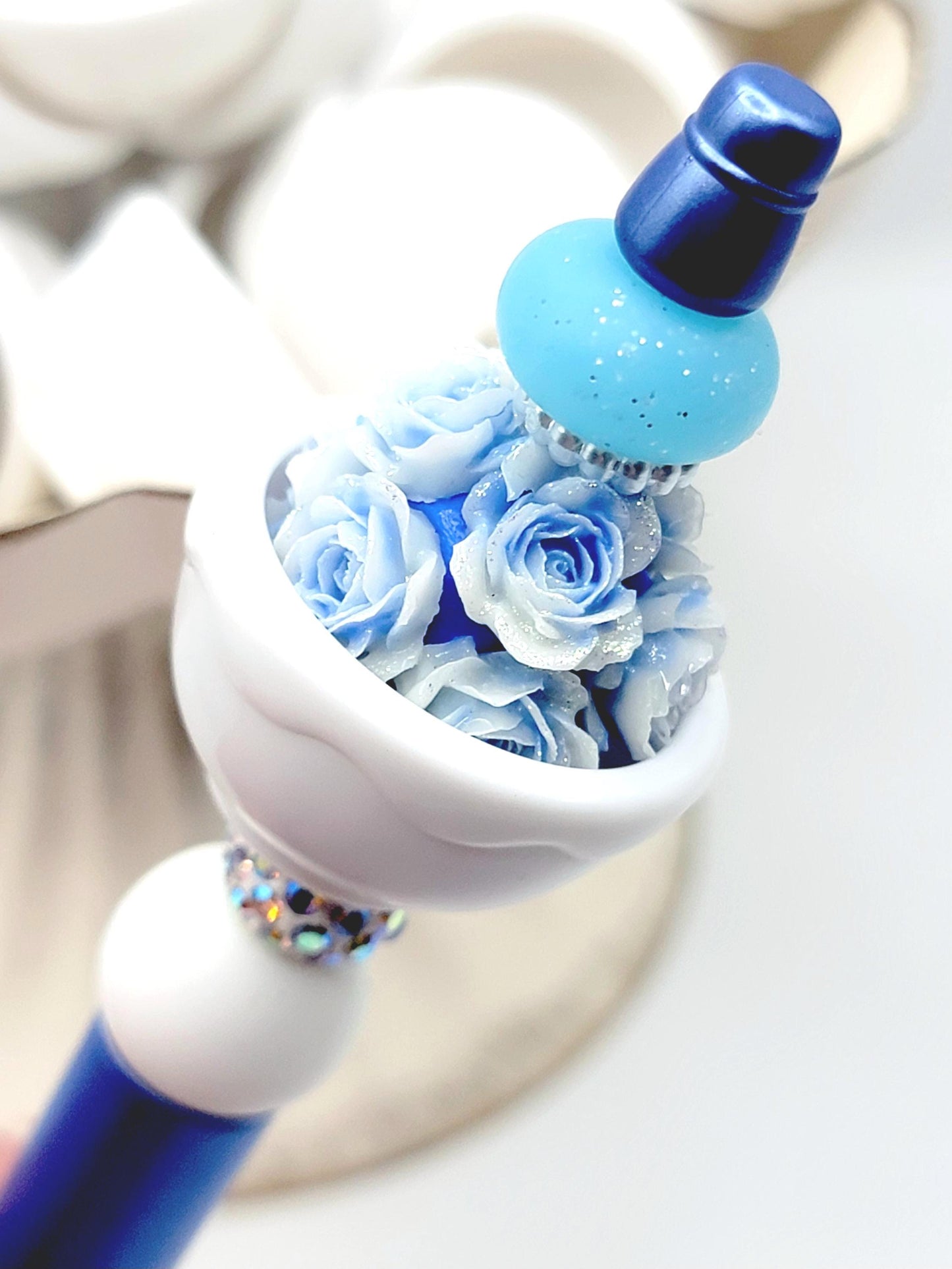 3D White Bowl Focal Bead – Acrylic Plastic Flower Bowl (Set of 1 or 2)