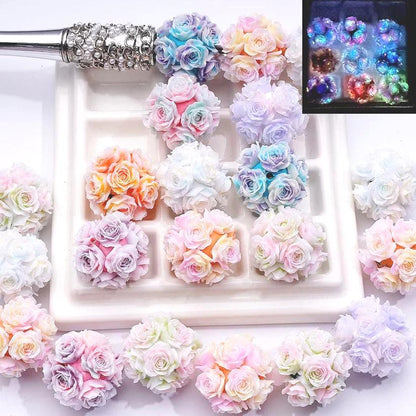 Rose Flower Beads (Set of 2 or 5) – Fancy Sparkle & Luminous Large Acrylic Beads
