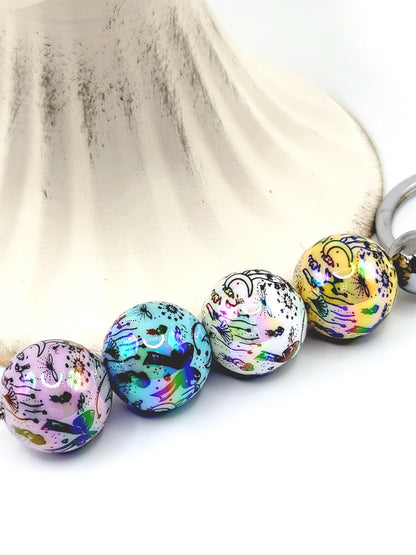 16mm Moon & Bow Star Confetti Acrylic Beads (Set of 10) – Iridescent Mix