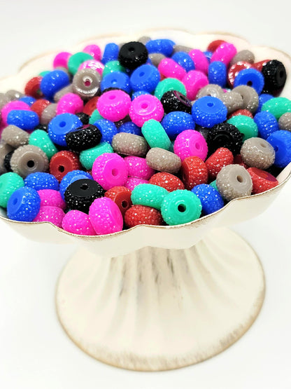 12mm Twilight Riot Acrylic Gasket Spacer Beads Mix - Pack of 20