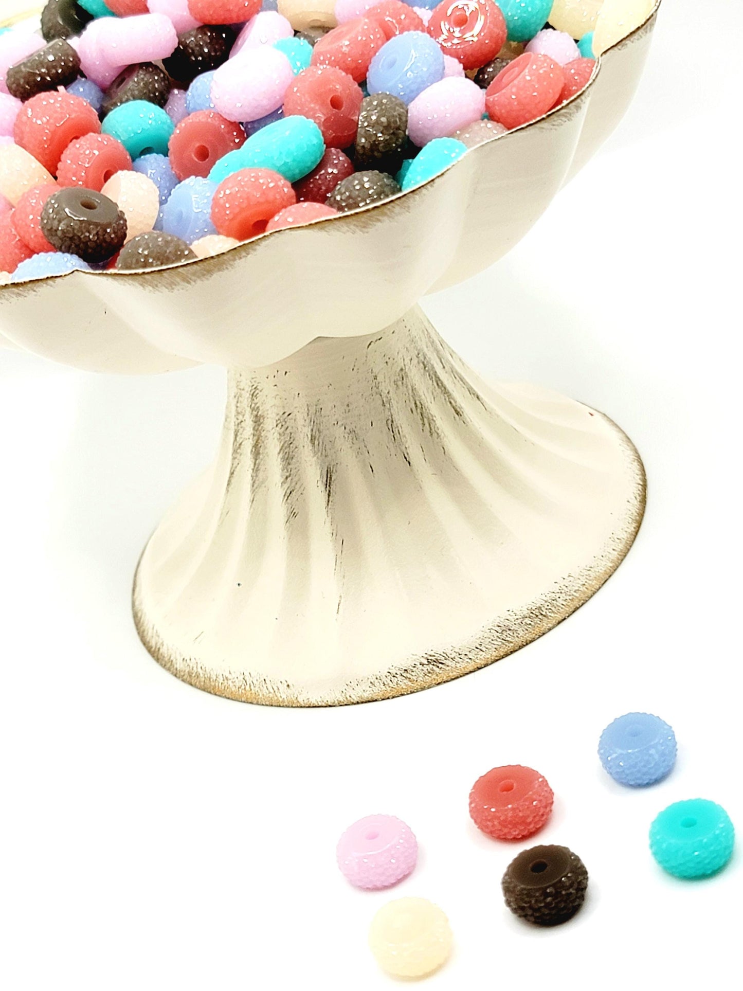 12mm Desert Glow Acrylic Gasket Spacer Beads Mix – Pack of 20