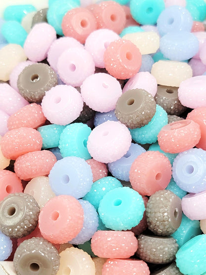 12mm Desert Glow Acrylic Gasket Spacer Beads Mix – Pack of 20