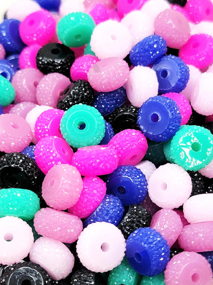12mm Mermaid Lagoon Acrylic Gasket Spacer Beads Mix – Pack of 20