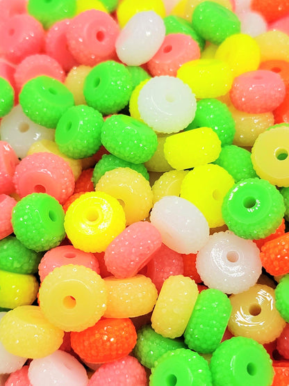 12mm Citrus Splash Acrylic Gasket Spacer Beads Mix – Pack of 20