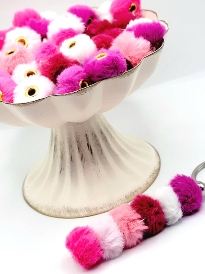 Valentine’s Mix Faux Fur Beads – Pink & White Fuzzy Spacer Beads for Pens & DIY Crafts (Set of 10)
