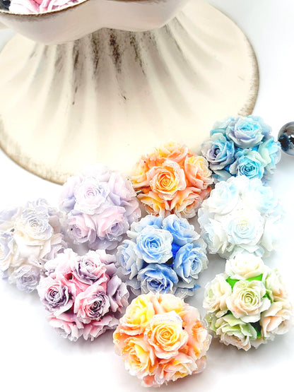 Rose Flower Beads (Set of 2 or 5) – Fancy Sparkle & Luminous Large Acrylic Beads
