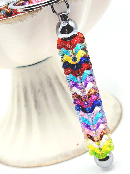 12mm Wavy Translucent Acrylic Spacer Beads (50-Pack) – Random Color Mix