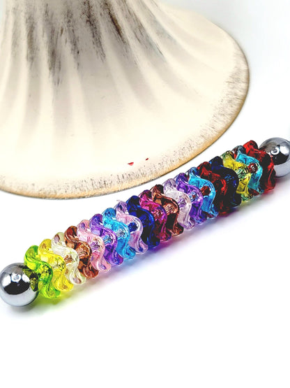 12mm Wavy Translucent Acrylic Spacer Beads (50-Pack) – Random Color Mix