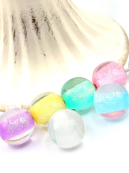 16mm Luminous Glitter Sugar Acrylic Beads (Set 0f 10) – Sparkle Translucent Mix