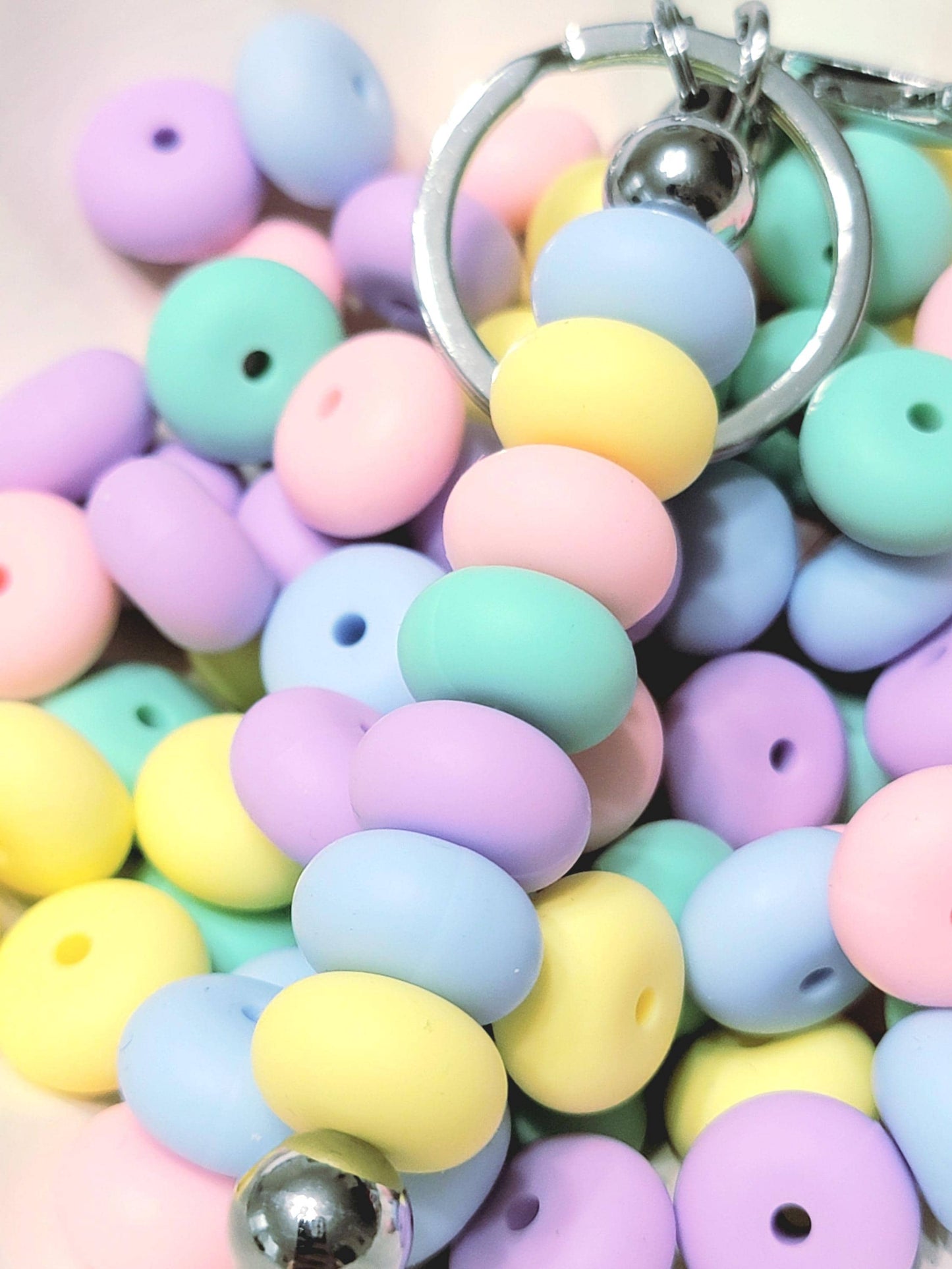 Pastel Mix Abacus Silicone Beads Matte – 14mm (Set of 10)