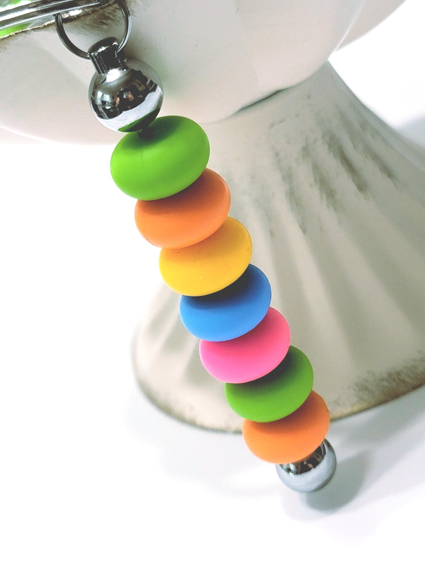 Neon Mix Abacus Silicone Beads Matte – 14mm (Set of 10)