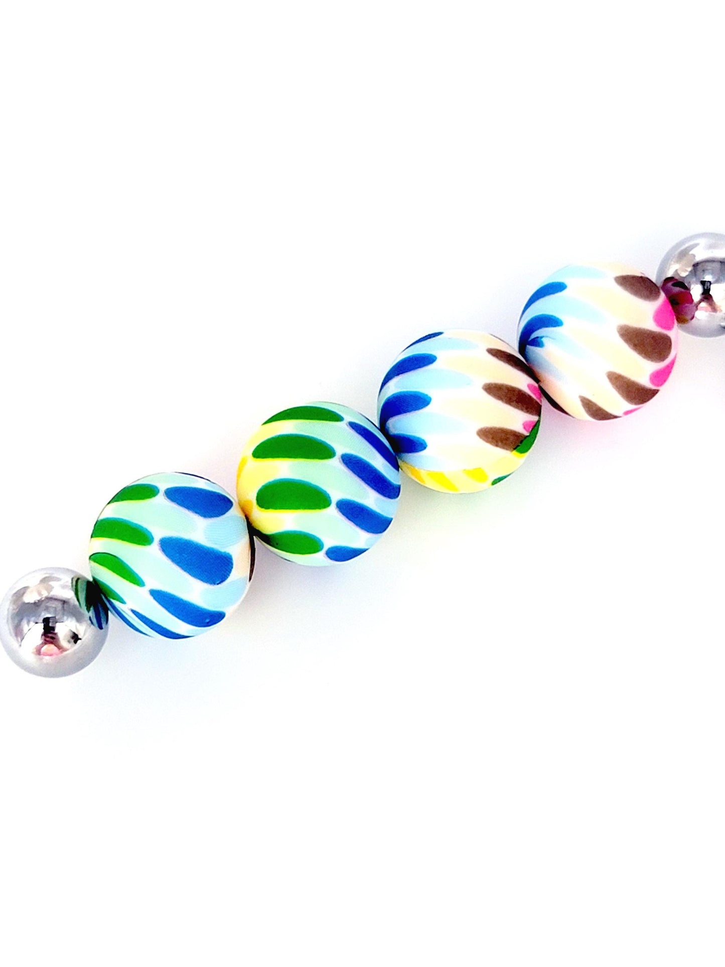15mm Printed Rainbow Petals Print Silicone Bead – Round Beads for Pens & Wristlets