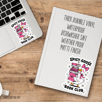 Spicy Goose Book Club Sticker – Funny Trendy Vinyl Decal