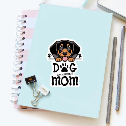 Dachshund Dog Mom Sticker – Black Cute Dog Vinyl Decal
