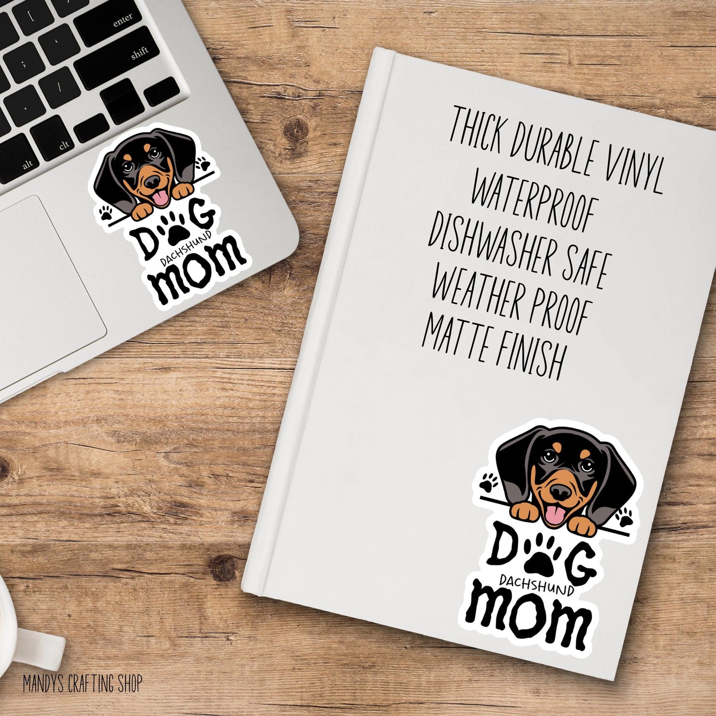 Dachshund Dog Mom Sticker – Black Cute Dog Vinyl Decal