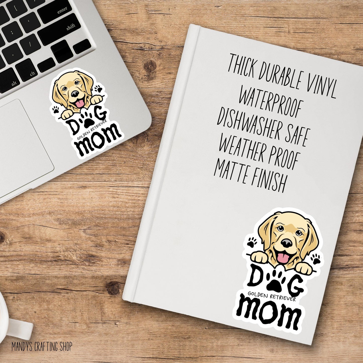 Golden Retriever Dog Mom Sticker – Cute Dog Lover Vinyl Decal