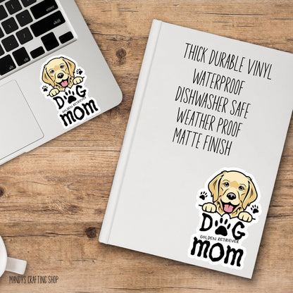 Golden Retriever Dog Mom Sticker – Cute Dog Lover Vinyl Decal