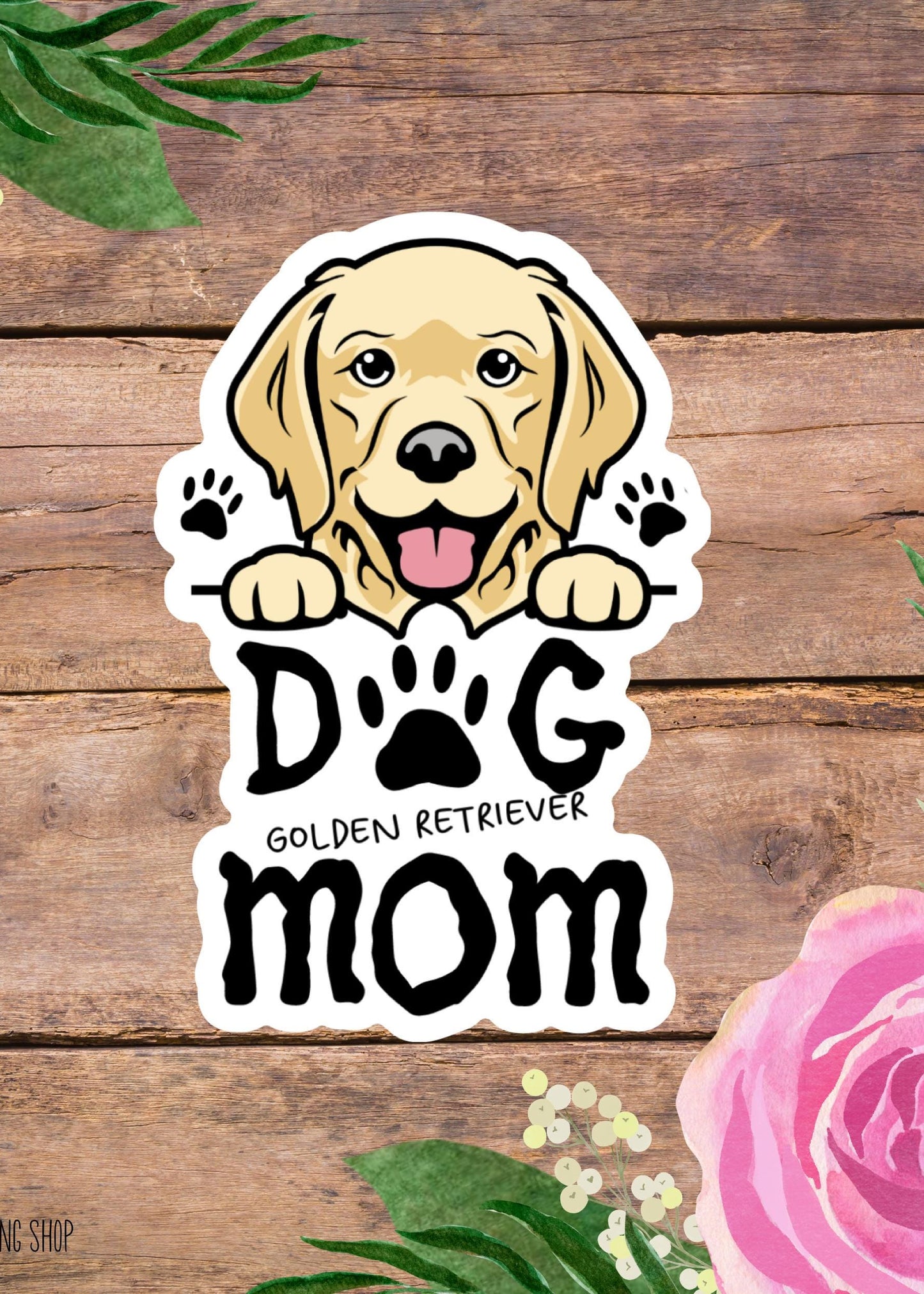 Golden Retriever Dog Mom Sticker – Cute Dog Lover Vinyl Decal