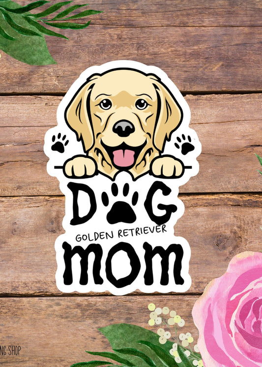 Golden Retriever Dog Mom Sticker – Cute Dog Lover Vinyl Decal