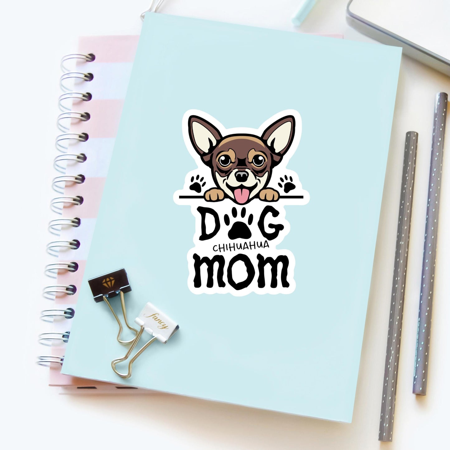 Chihuahua Dog Mom Sticker – Brown Cute Dog Vinyl Decal