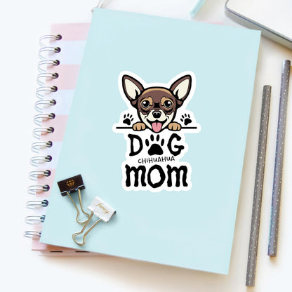 Chihuahua Dog Mom Sticker – Brown Cute Dog Vinyl Decal