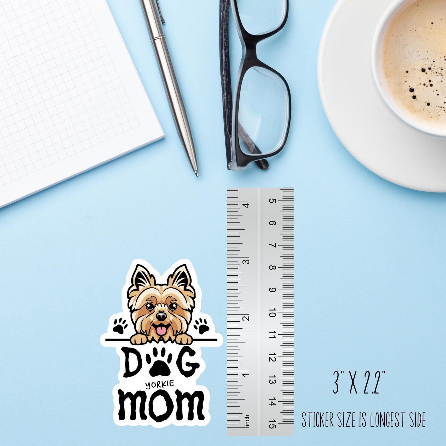 Yorkie Dog Mom Sticker – Cute Yorkshire Terrier Vinyl Decal
