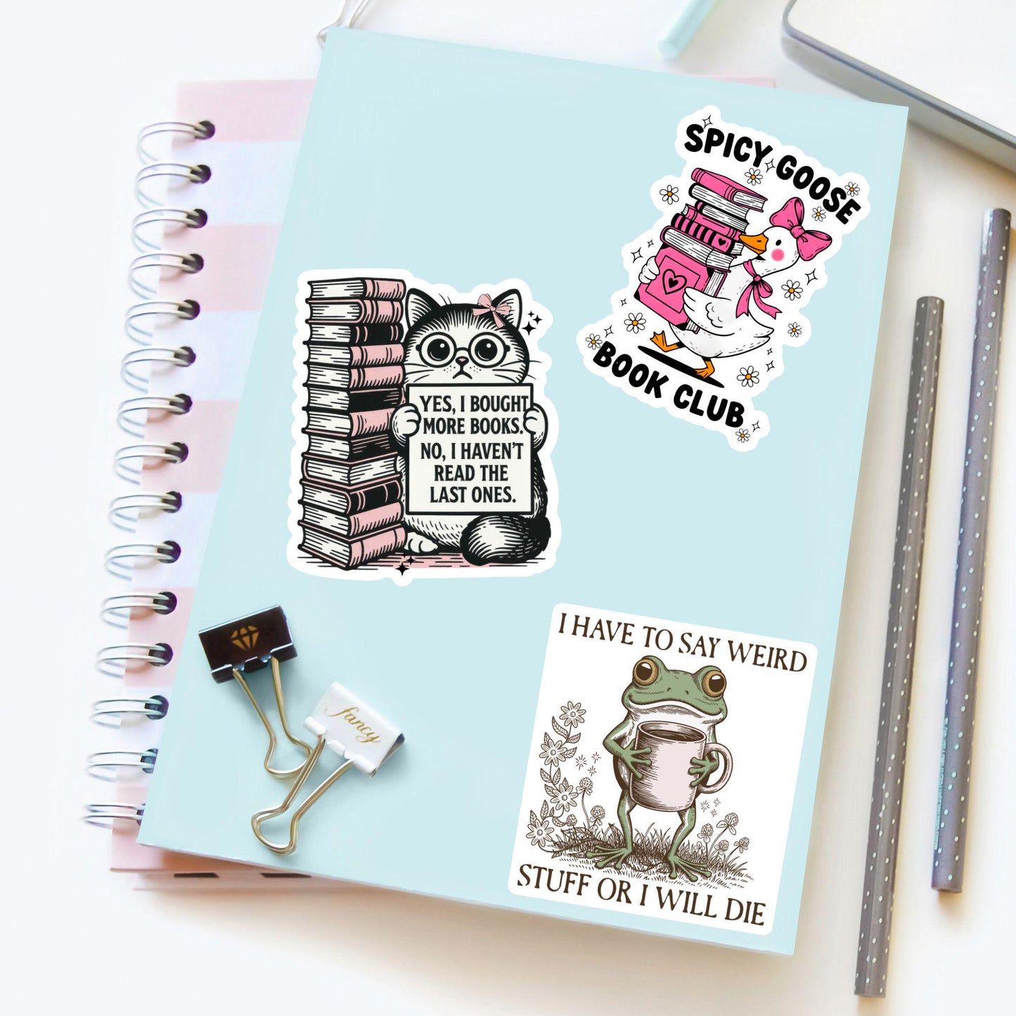 Yes I Bought More Books Cat Sticker – Funny Book Lover Decal