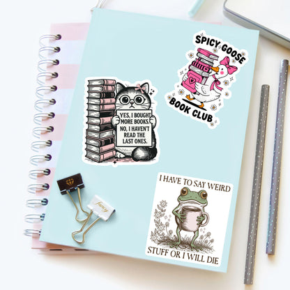 Yes I Bought More Books Cat Sticker – Funny Book Lover Decal