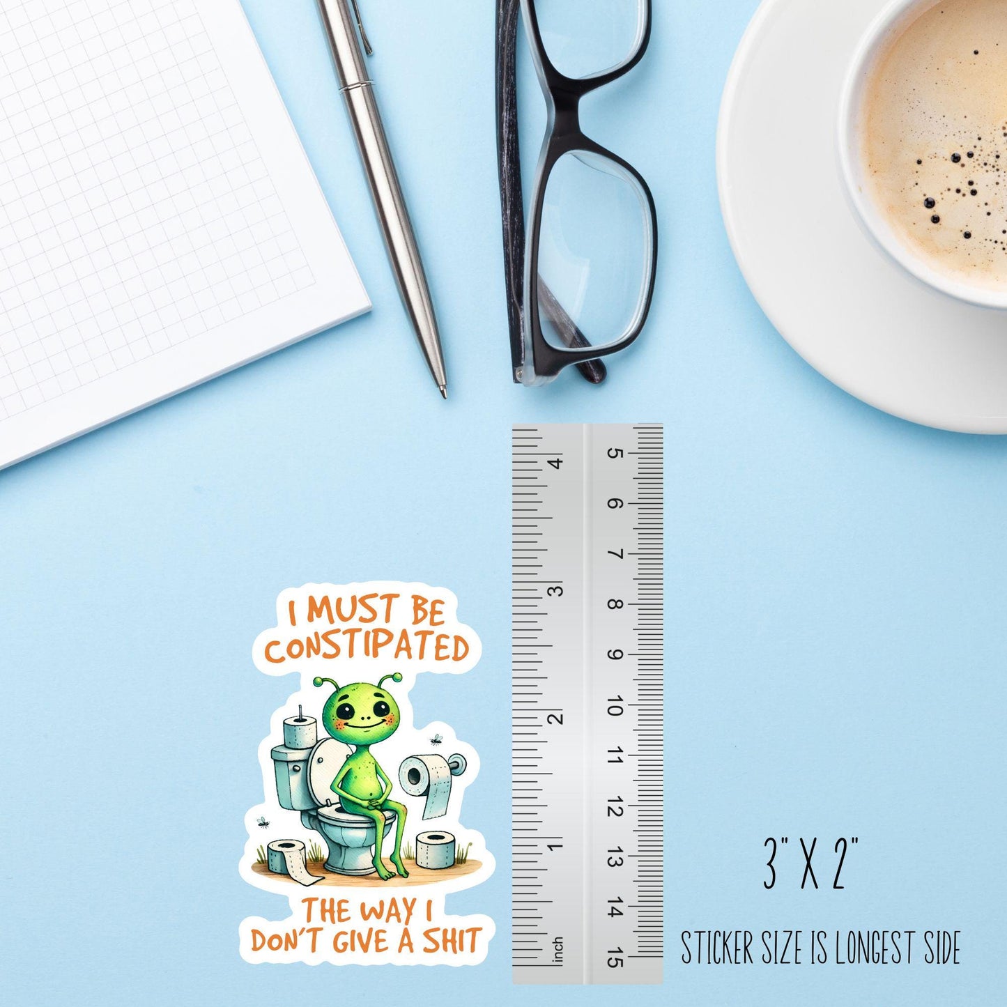 I Don’t Give A Shit Alien Sticker – Funny Sarcastic Vinyl Decal