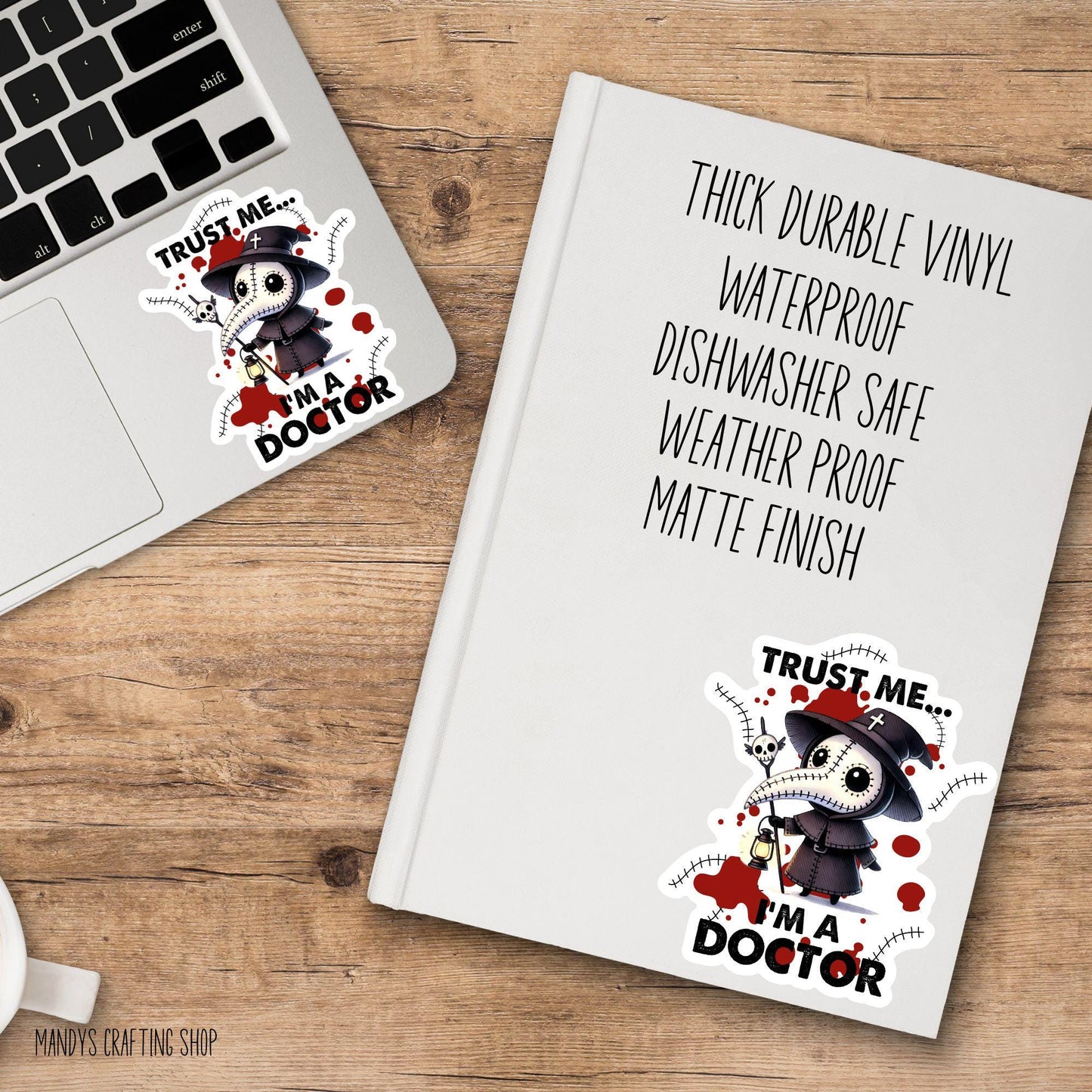 Trust Me I’m A Doctor Sticker – Funny Plague Doctor Vinyl Decal