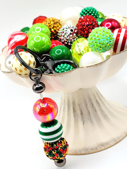 20mm Christmas Mix Acrylic Beads (Set of 10) – Holiday Bubblegum Beads