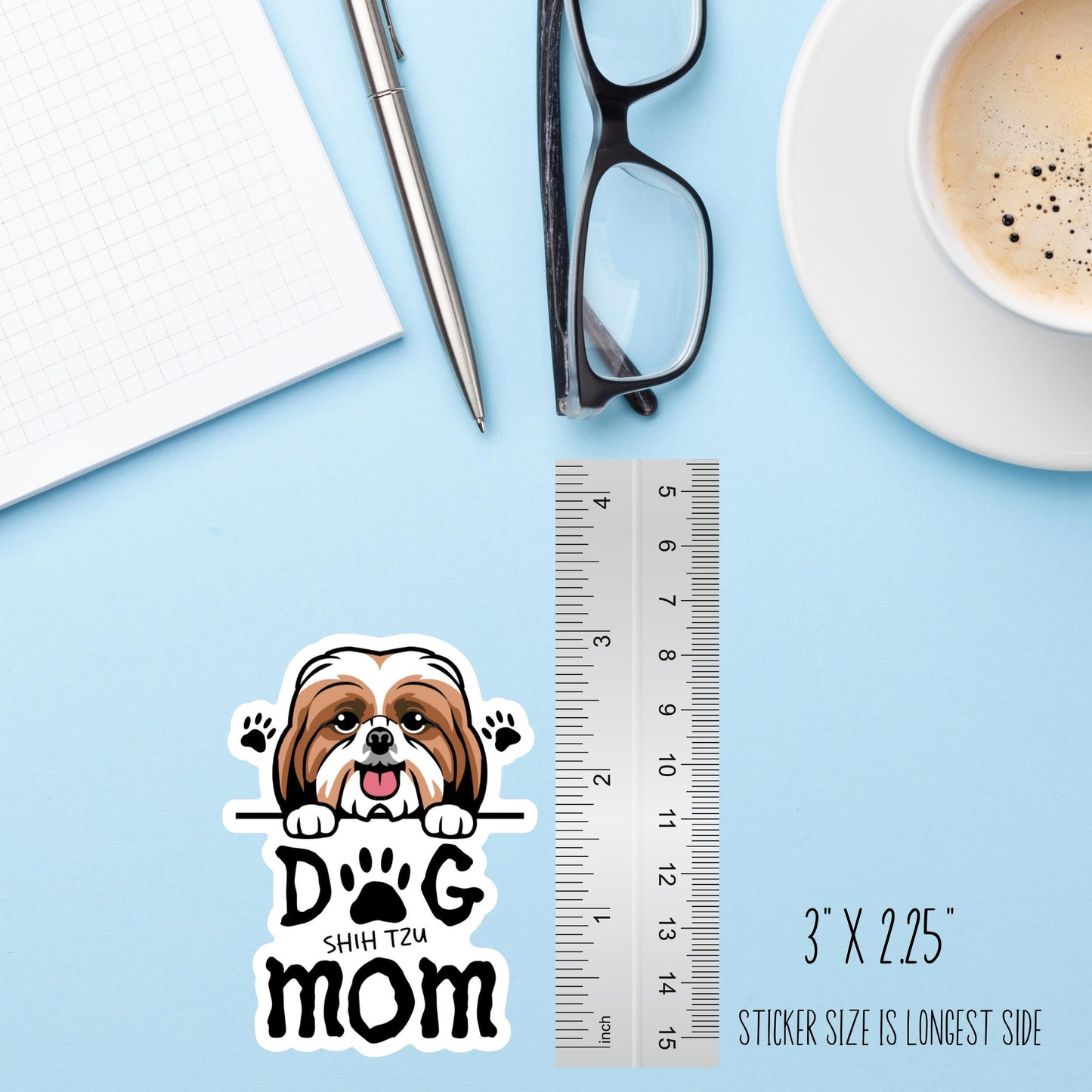 Shih Tzu Dog Mom Sticker – Cute Dog Vinyl Decal