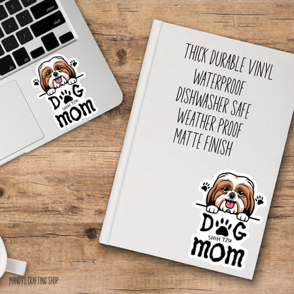 Shih Tzu Dog Mom Sticker – Cute Dog Vinyl Decal