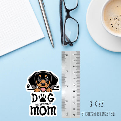 Dachshund Dog Mom Sticker – Black Cute Dog Vinyl Decal