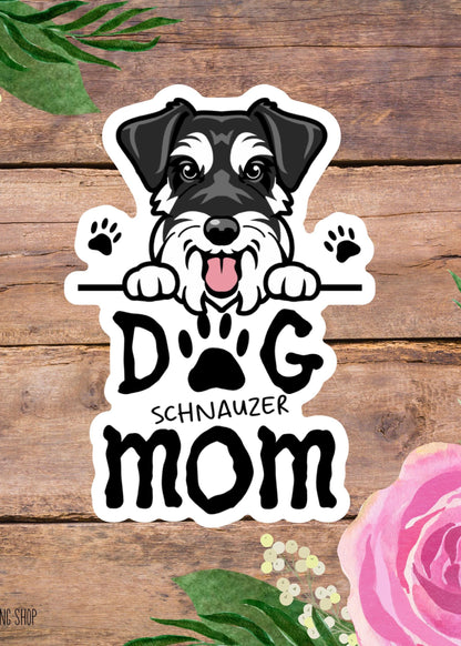 Schnauzer Dog Mom Sticker – Cute Dog Lover Vinyl Decal