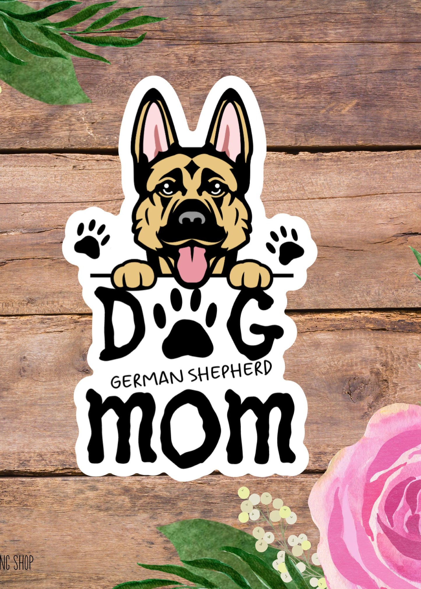 German Shepherd Dog Mom Sticker – Cute Dog Vinyl Decal