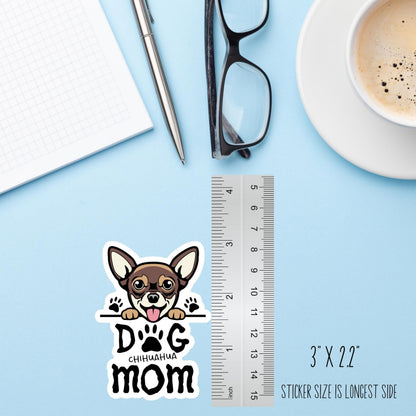 Chihuahua Dog Mom Sticker – Brown Cute Dog Vinyl Decal
